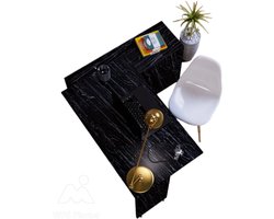 Moka Park -Kantoortafel - Opklapbaar Tafel - Tafel met Kast - Praktisch Tafel - Bureau - Rechthoek Tafel - Computerbureau - Computer Tafel - Bureautafel - Zwart