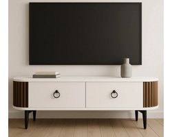 Moka Park - Ovale TV meubel - Stijlvol en Functioneel Design TV meubel - TV kast - 120 cm - Wit