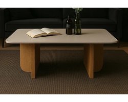 Moka Park - Salontafel Bruin - Melamine Gecoate Deeltjesbord - Bijzettafel 90 x 60 x 45 cm (L x B x H)