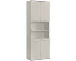 mokebo Badkamer kolomkast 'Der Matrose' (180x65x34 cm) Smalle badkamer zijkast of houten badkamerkast in grijs beige hout