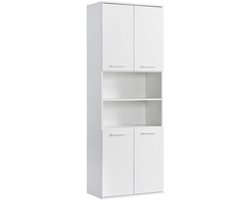 mokebo Badkamer kolomkast 'Der Matrose' (180x65x34 cm) Smalle badkamer zijkast of houten badkamerkast in Wit