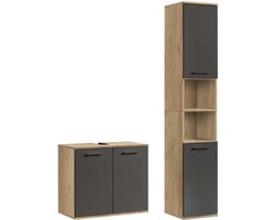 mokebo Badkamermeubelset 2-delig 'Der Steuermann' Meubels voor de badkamer van hout in Viking Eik