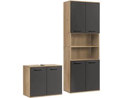 mokebo Badkamermeubelset 2-delig 'Der Steuermann' Meubels voor de badkamer van hout in Viking Eik