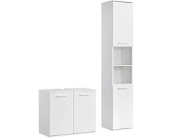 mokebo Badkamermeubelset 2-delig 'Der Steuermann' Meubels voor de badkamer van hout in Wit