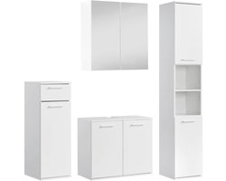 mokebo Badkamermeubelset 4-delig 'Der Steuermann' Meubels voor de badkamer van hout in Wit