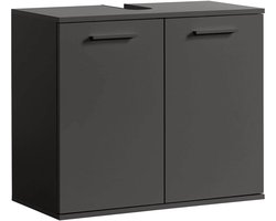 mokebo Badkameronderkast 'Der Waschbär' (60x70x34 cm) Onderkast voor de wastafel in de badkamer, ook als houten badkamerkast in Antraciet zwart