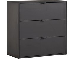 mokebo commode 'Die Stilvolle' (80x73x40cm) sideboard, voor slaapkamer, hal & kinderkamer met 3 houten lades in antraciet zwart