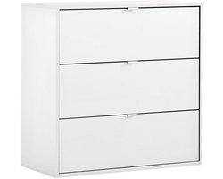 mokebo commode 'Die Stilvolle' (80x73x40cm) sideboard, voor slaapkamer, hal & kinderkamer met 3 houten lades in wit