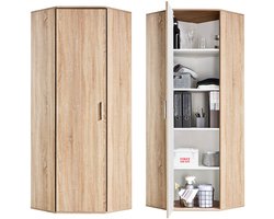 mokebo Hoekkast Opbergkasten 'Der Lange' (64x180 cm), Multifunctionele Kast, Schoenenkast voor de Gang in bruin sonoma eiken gemaakt van Hout