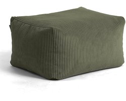 mokebo indoor Poef 'Der Ruhestifter' van koordstof, voetensteun of vierkante kruk in olijfgroen
