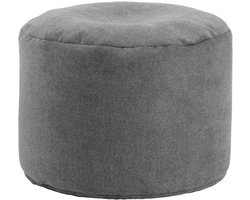 mokebo indoor Poef klein 'Der RuhePoef' van geweven stof, voetensteun of kruk rond in blew