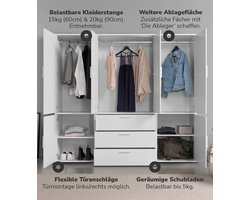 mokebo Kledingkast (210x187 cm) van hout in Zwart 6 deuren & 3 lades 'Der Grenzenlose' slaapkamerkast modulair & combineerbaar, garderobekast, halkast, draaideurkast, kast