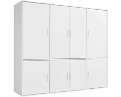 mokebo Kledingkast (210x187 cm) van hout in Zwart 8 deuren & vakken 'Der Grenzenlose' slaapkamerkast modulair & combineerbaar, garderobekast, halkast, draaideurkast, kast