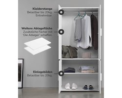 mokebo Kledingkast (90x187 cm) van hout 4 deuren & vakken 'Der Grenzenlose' modulaire slaapkamerkast, garderobekast, halkast, draaideurkast of kast in Zwart