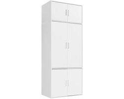 mokebo Kledingkast (90x234 cm) van hout in Zwart 4 deuren met vakken 'Der Grenzenlose', plafondhoge slaapkamerkast, garderobekast, draaideurkast of kast hoger dan 2 meter