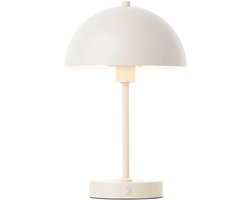 mokebo® LED Tafellamp draadloos, Batterijlamp oplaadbar en dimbar 'Der Leuchtturm', draagbare Lamp, Bureaulamp of vintage Leeslamp met batterij, Bureaubrans in beige