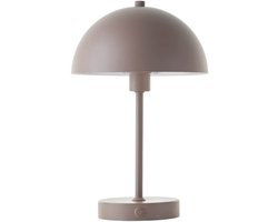 mokebo® LED Tafellamp draadloos, Batterijlamp oplaadbar en dimbar 'Der Leuchtturm', draagbare Lamp, Bureaulamp of vintage Leeslamp met batterij, Bureaubrans in taupe