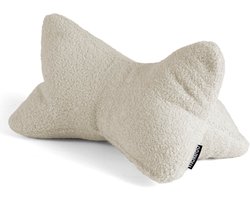 mokebo Leeshoofdkussen van teddystof Bouclé ‘Der Leseknochen‘ nekkussen of boekensteun voor tablets, boeken of e-books in beige naturel