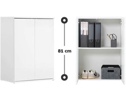 mokebo Opbergkasten Bureaukast 'Der Kurze' (60 x 81 cm) multifunctionele Archiefkast in wit hout