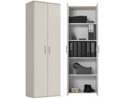 mokebo Opbergkasten Bureaukast 'Der Lange' (60 x 180 cm) multifunctionele Archiefkast in grijs beige hout