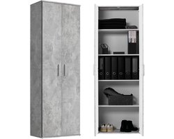 mokebo Opbergkasten Bureaukast 'Der Lange' (60 x 180 cm) multifunctionele Archiefkast in grijs betonlook hout
