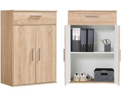 mokebo Opbergkasten Bureaukast 'Der Lange' (60 x 180 cm) multifunctionele Archiefkast met een lade in bruin sonoma eiken hout