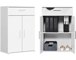 mokebo Opbergkasten Bureaukast 'Der Lange' (60 x 180 cm) multifunctionele Archiefkast met een lade in wit hout