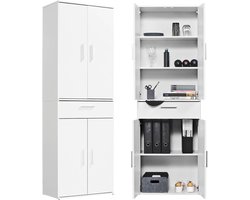 mokebo Opbergkasten Bureaukast 'Der Lange' (60 x 90 cm) multifunctionele Archiefkast met een lade in wit hout