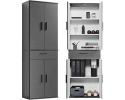 mokebo Opbergkasten Bureaukast 'Der Praktische' (60 x 90 cm) multifunctionele Archiefkast met een lade in antraciet zwart hout