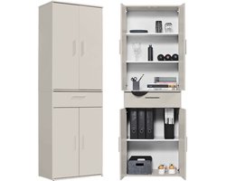 mokebo Opbergkasten Bureaukast 'Der Praktische' (60 x 90 cm) multifunctionele Archiefkast met een lade in grijs beige hout