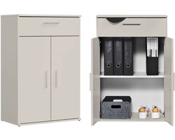 mokebo Plafondhoge Bezemkast XXL (230x60 cm) 'Der Extralange' - Extra Hoge Houten Kast met 4 Deuren, Ook als Voorraadkast, Schoonmaakkast of Halkast in Wit