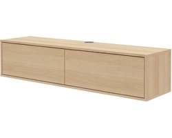 mokebo Zwevend TV-Meubel Eiken (160x36 cm) 'Das Schwebende' - Houten TV-Kast voor Wandmontage, Made in Germany, Modern TV-Dressoir zonder Poten, Hangend Meubel