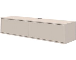 mokebo Zwevend TV-Meubel Kasjmier (160x36 cm) 'Das Schwebende' - Houten TV-Kast voor Wandmontage, Made in Germany, Modern TV-Dressoir zonder Poten, Hangend Meubel in Grijs-Beige