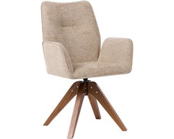 MOKENA - Eetkamerstoel - Beige - Kunstlinnen