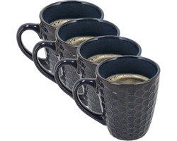 Mokken 4 Stuks 200 ml – Koffiemokken met Oor – Aardewerk Koffiekopjes en Cappuccino Kopjes – Theemokken voor Koffie en Thee