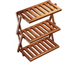 Mokkenrek Bureau - Bekerhouder Tafel - Keuken Organiseren - Meerlaagse Opslag - 30x18x36 cm - Bruin