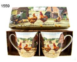 Mokkenset - cadeauset - haan en hen - boerderij - set van 2