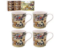 Mokkenset - cadeauset - schaap en collie - boerderij - set van 4