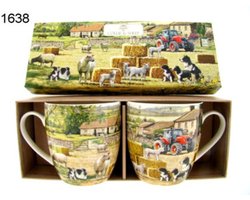 Mokkenset - cadeauset - schaap en collie - set van 2 - boerderij