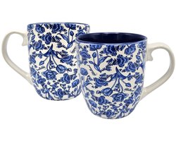 Mokkenset - geschikt voor senseo - Typisch Hollands - Delfts blauw- bloemenprint - Geschenkverpakking
