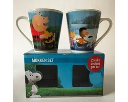 Mokkenset van 2 Charlie Brown SNOOPY-mokken