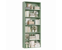MokoHub Boekenkast 6-Laags - Houten Woonkamerplank - Displayrek/Opbergrek - 180 cm Hoog - 60x23.5x180 cm - Groen