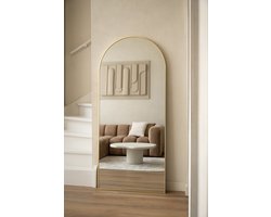 Mølin Mirrors - 180x80 - Goud - Boogspiegel - Staande Passpiegel - Wandspiegel