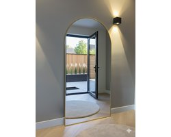 Mølin Mirrors - 200x100 - Goud - Grote Staande Spiegel - Boogspiegel - Passpiegel - Wandspiegel