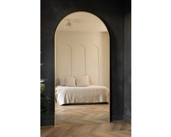Mølin Mirrors - 200x100 - Goud - Grote Staande Spiegel - Passpiegel - Wandspiegel - Boogspiegel - Hangende spiegel - Geschikt voor de woonkamer en slaapkamer