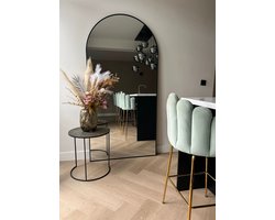 Mølin Mirrors - 200x100 - Zwart - Grote Staande Spiegel - Boogspiegel - Passpiegel - Wandspiegel - Hangende spiegel - Geschikt voor slaapkamer en woonkamer