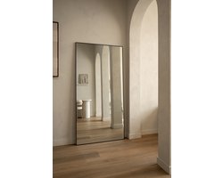 Mølin Mirrors - 200x100 - Zwart - Grote Staande Spiegel - Rechthoekige spiegel - Full Body Spiegel - Zeer geschikt te gebruiken in de woonkamer en slaapkamer