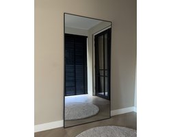 Mølin Mirrors - 200x100 - Zwart - Grote Staande Spiegel - Wandspiegel - Passpiegel - Rechthoek