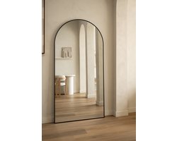 Mølin Mirrors - 220x120 - Zwart - Extra Grote Staande Spiegel - Boogspiegel - Full Body Spiegel - Wandspiegel - Geschikt voor slaapkamer en woonkamer