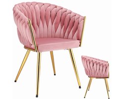 MOLTO Stoel roze met gouden poten
